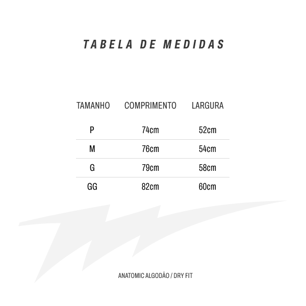 Tabela de medidas