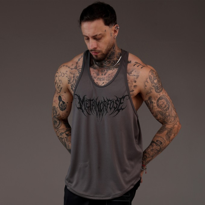 Regata Cavada Dryfit Trasher Cinza Chumbo
