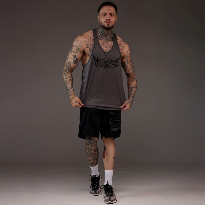 Regata Cavada Dryfit Trasher Cinza Chumbo