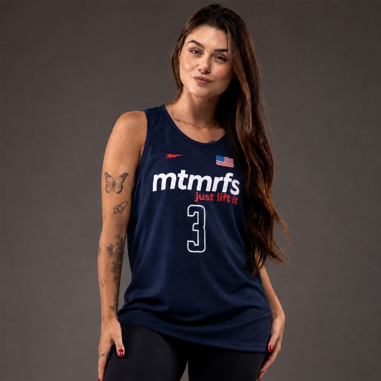 Regata Feminina Machao DryFit Team USA 3 Azul Marinho