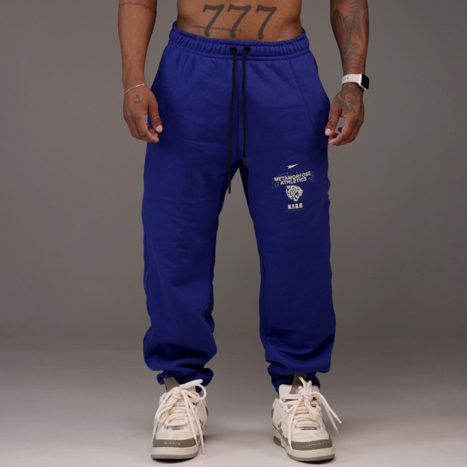 Calça Moletom Baggy Athletic Tiger Azul Royal