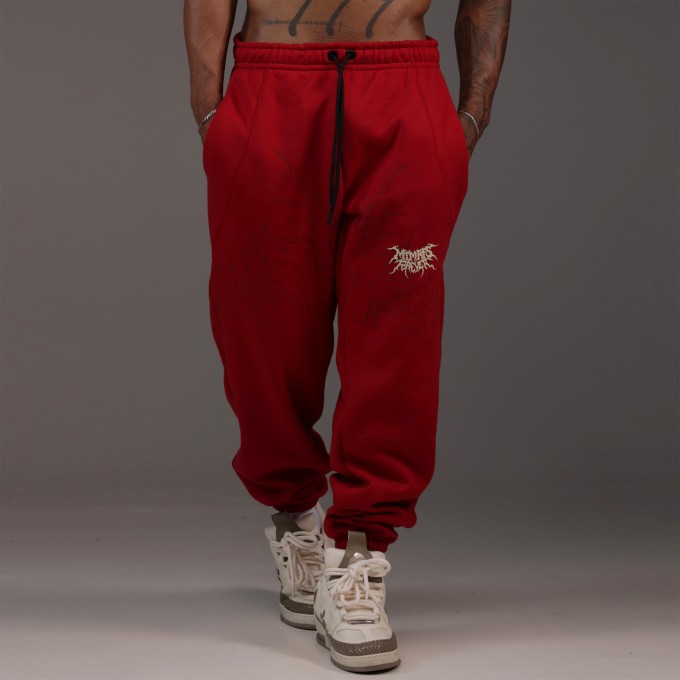 Calça Moletom Baggy Velvet Bordo