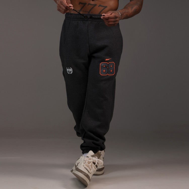 Calça Moletom Baggy 68 Cinza Grafite
