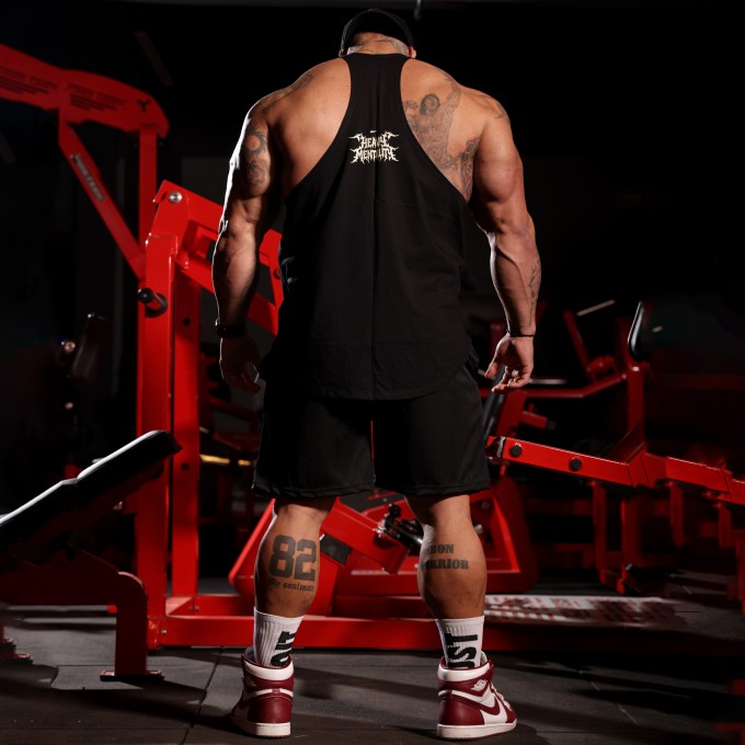 Regata Cavada Plus Size Algodão TIGERS Preta