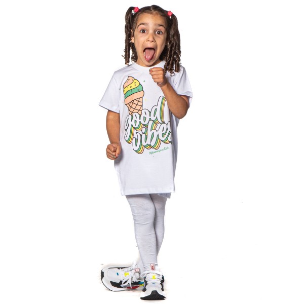 Camiseta Infantil Menina Good Vibes Branco