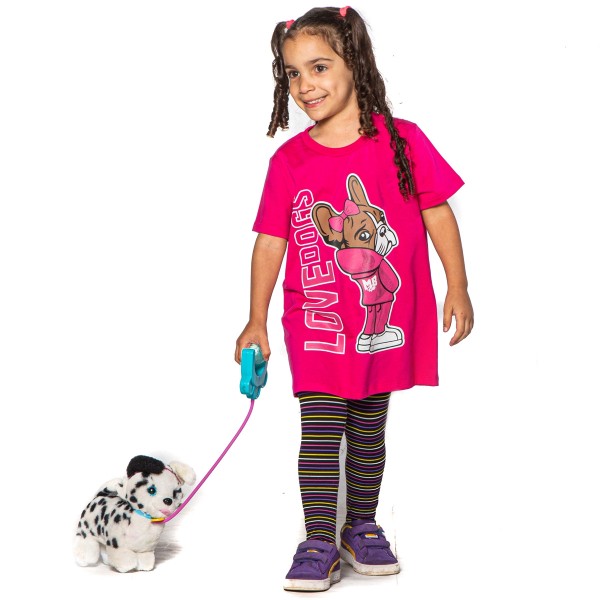 Camiseta Infantil Menina Love Dogs Pink