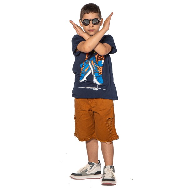 Camiseta Infantil Menino Sneakers Azul Marinho