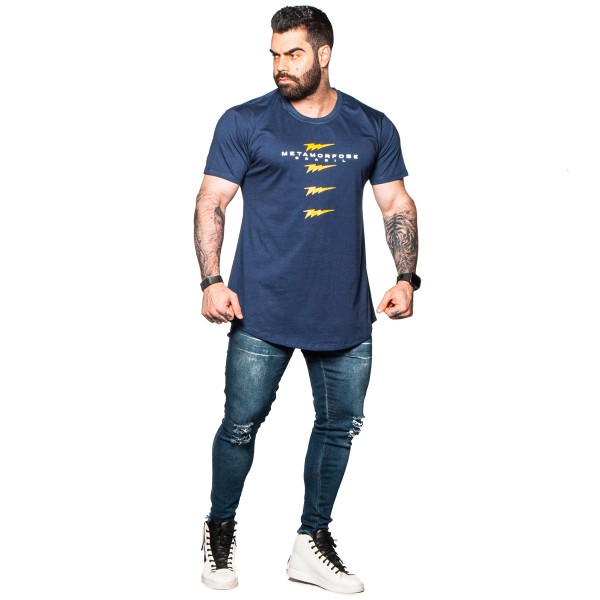 Camiseta Longline METABOLT Azul Marinho