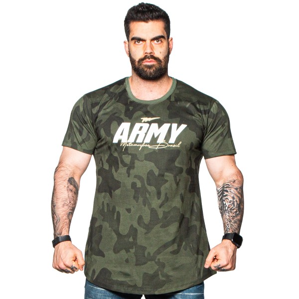 Camiseta Longline ARMY Verde Militar